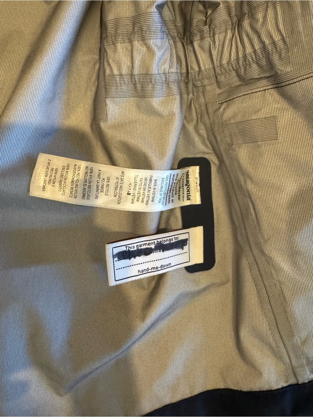 Patagonia Kids Navy Blue Hooded Rain Jacket with Reflective Trim - Picture 3 of 4